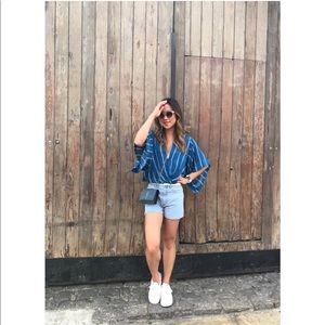 ✨SOLD✨ Free People Blue Striped Tunic - XS